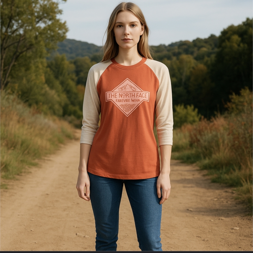 The North Face Pinkish Orange Baseball Style Top